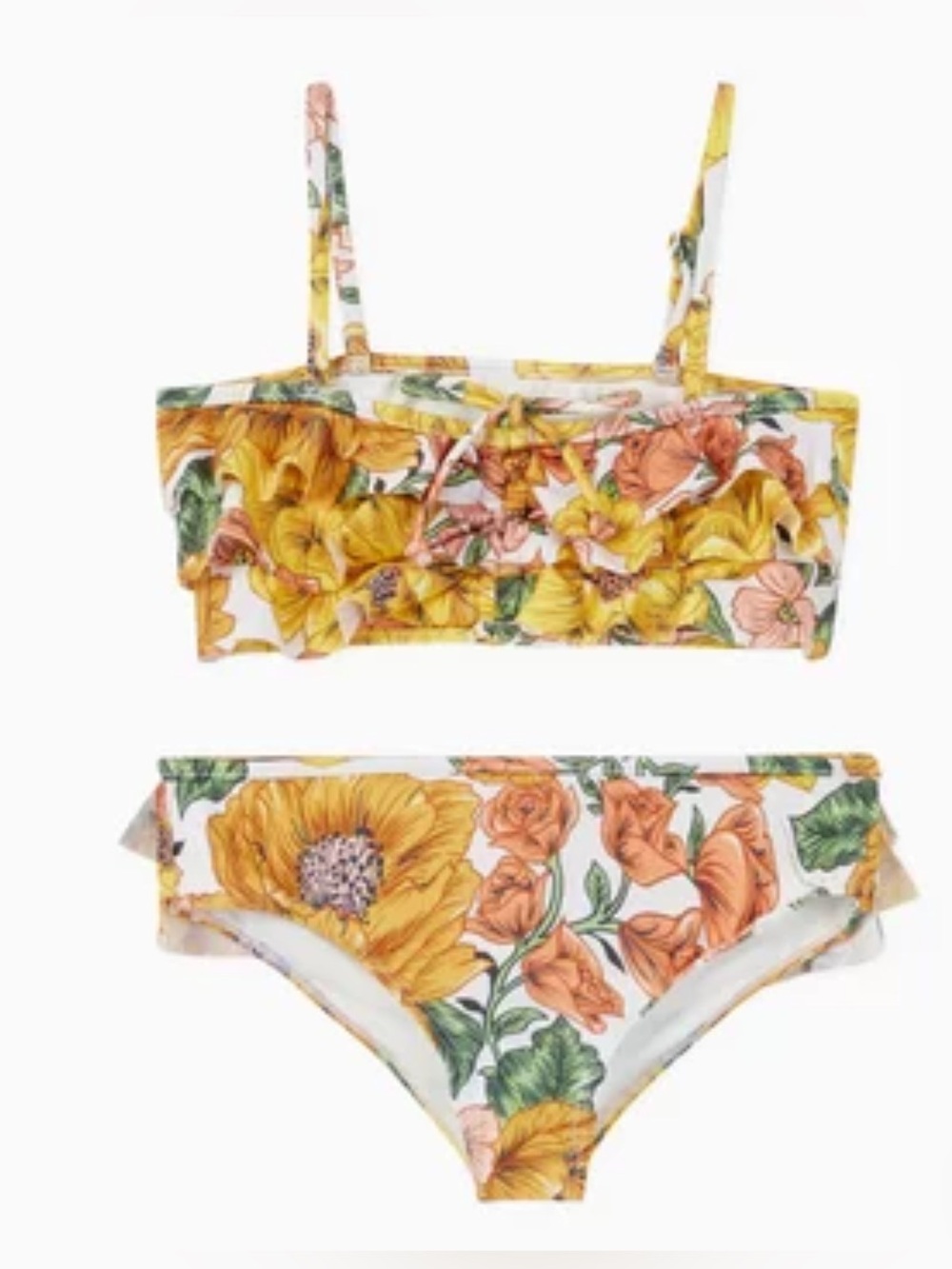 Zimmermann Yellow Poppy Collection Ruffle Girls Bikini-Size 10